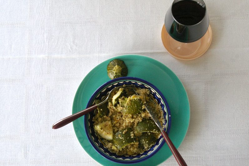 assiette de courgettes et semoule