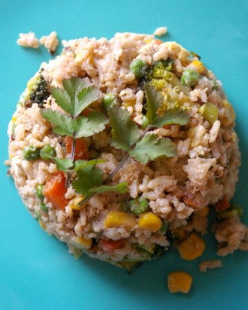 Riz sauté aux petits légumes