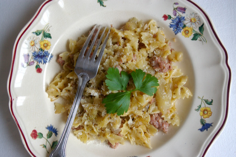 mini farfalle fenouil et saucisse